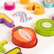 Montessori värviline puidust numbrite ja puuviljade sorteerija, pusle